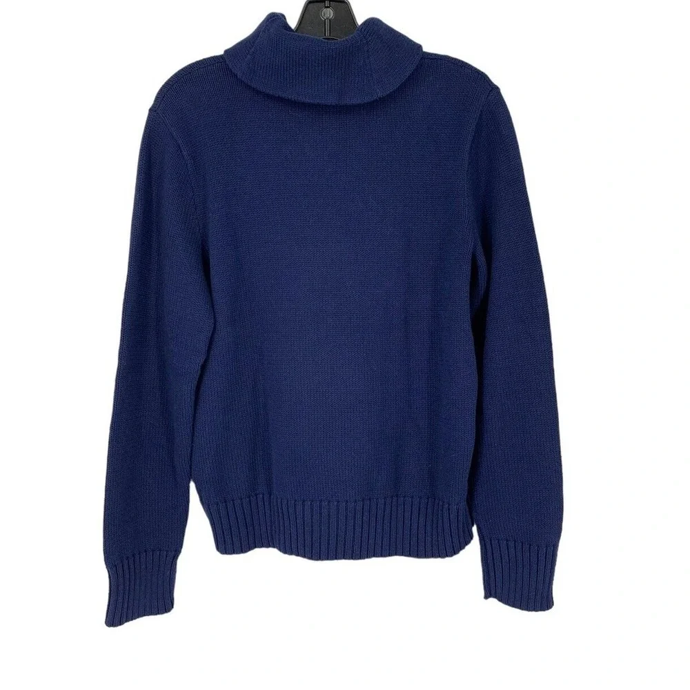 Ralph Lauren Sweater Mens XL Blue Casual Preppy Pullover Shawl Collar Logo Pony